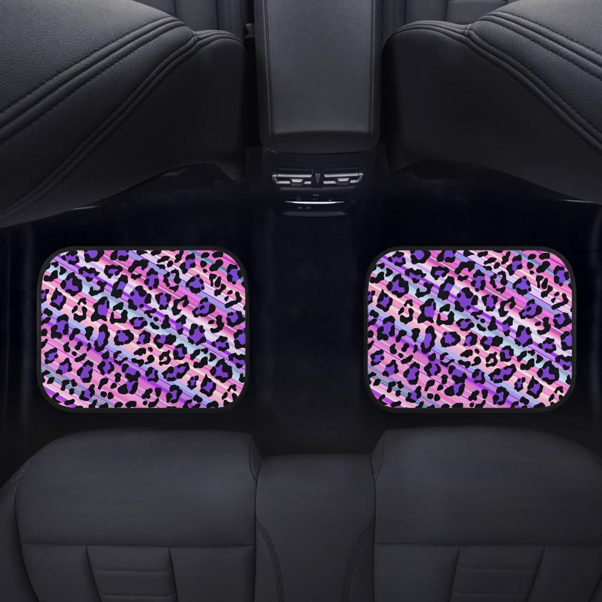 Blue Leopard Car Floor Mats Cheetah Print Automotive Floor Mats 4 Piece Cars Foot Mat Washable Front and Rear Auto Rugs Carpet Mat Leopard Car Interior Accessories (Blue Leopard)