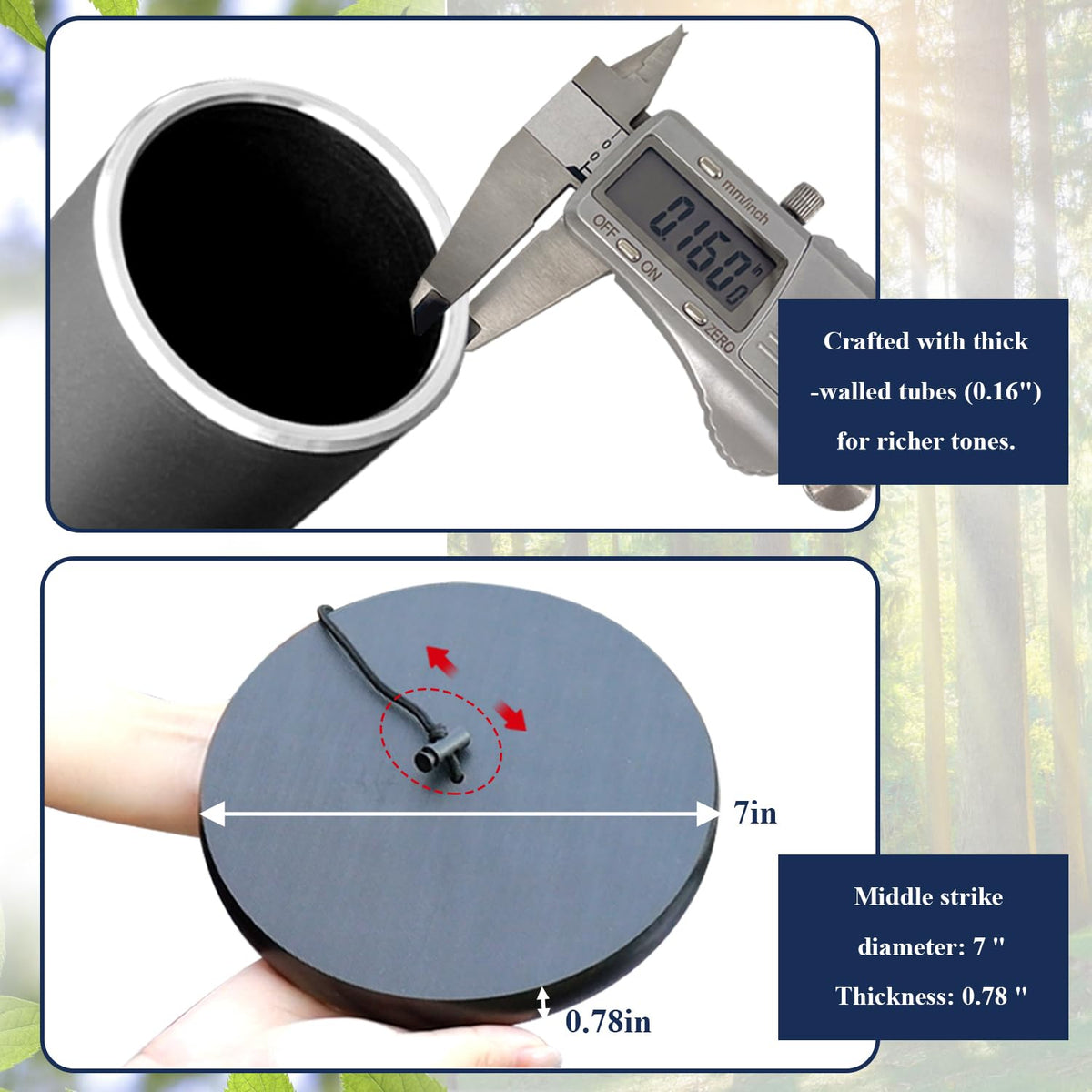 90 Inch Wind Chimes for Outside with Precision Tuned (90“-Black)