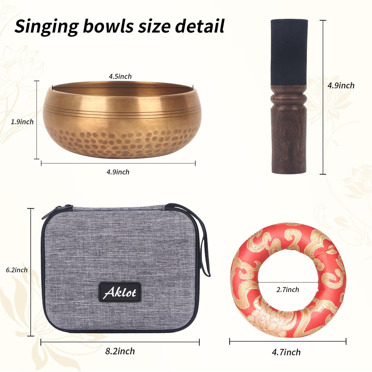 Tibetan Singing Bowls Set (5inch Buddha)