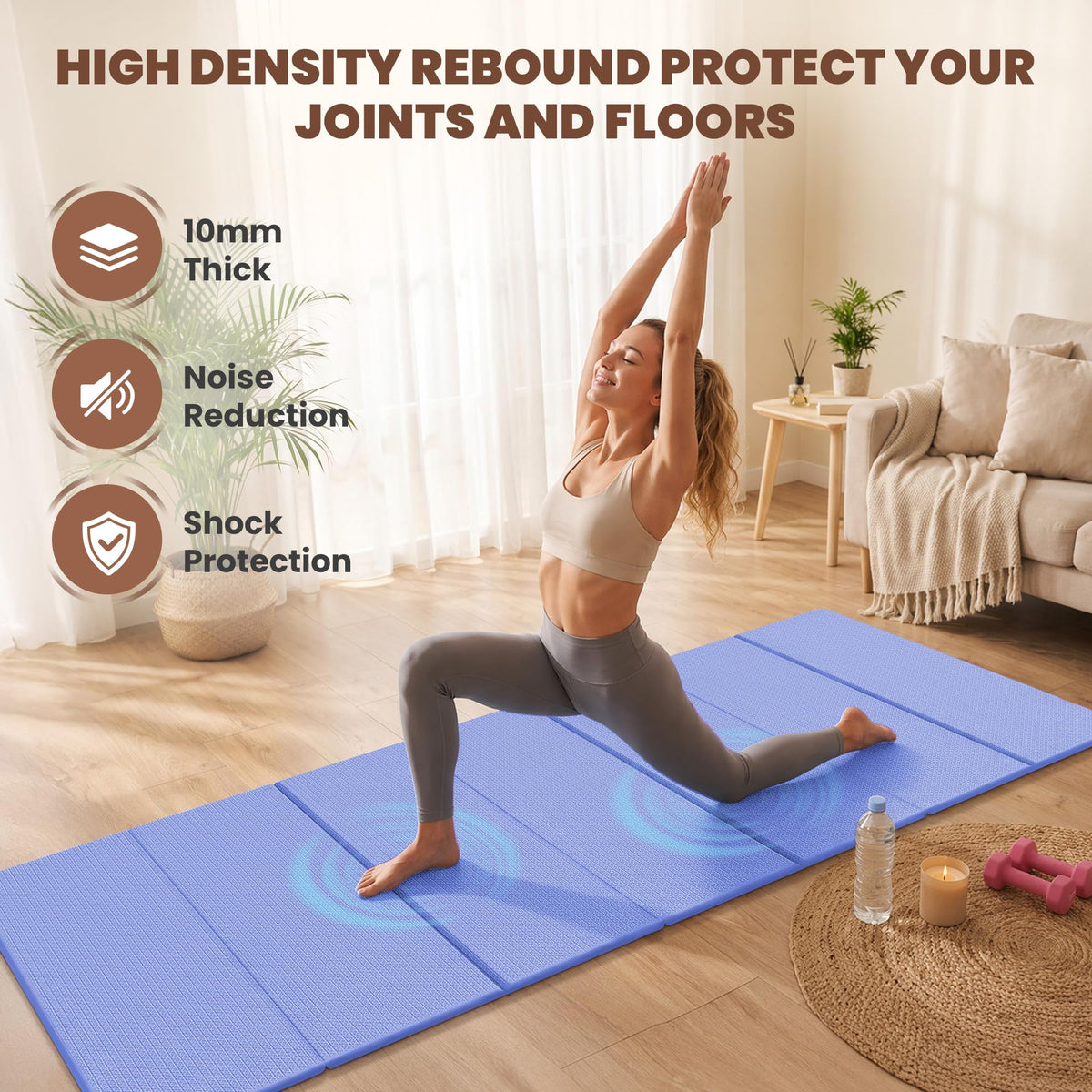 Foldable Yoga Mat (Blue)