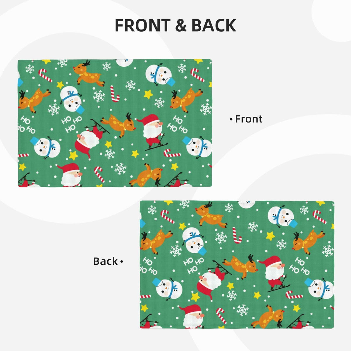 Placemats Merry Christmas Place Mat Set of 6 Pieces Heat (6PCS / Merry Christmas)