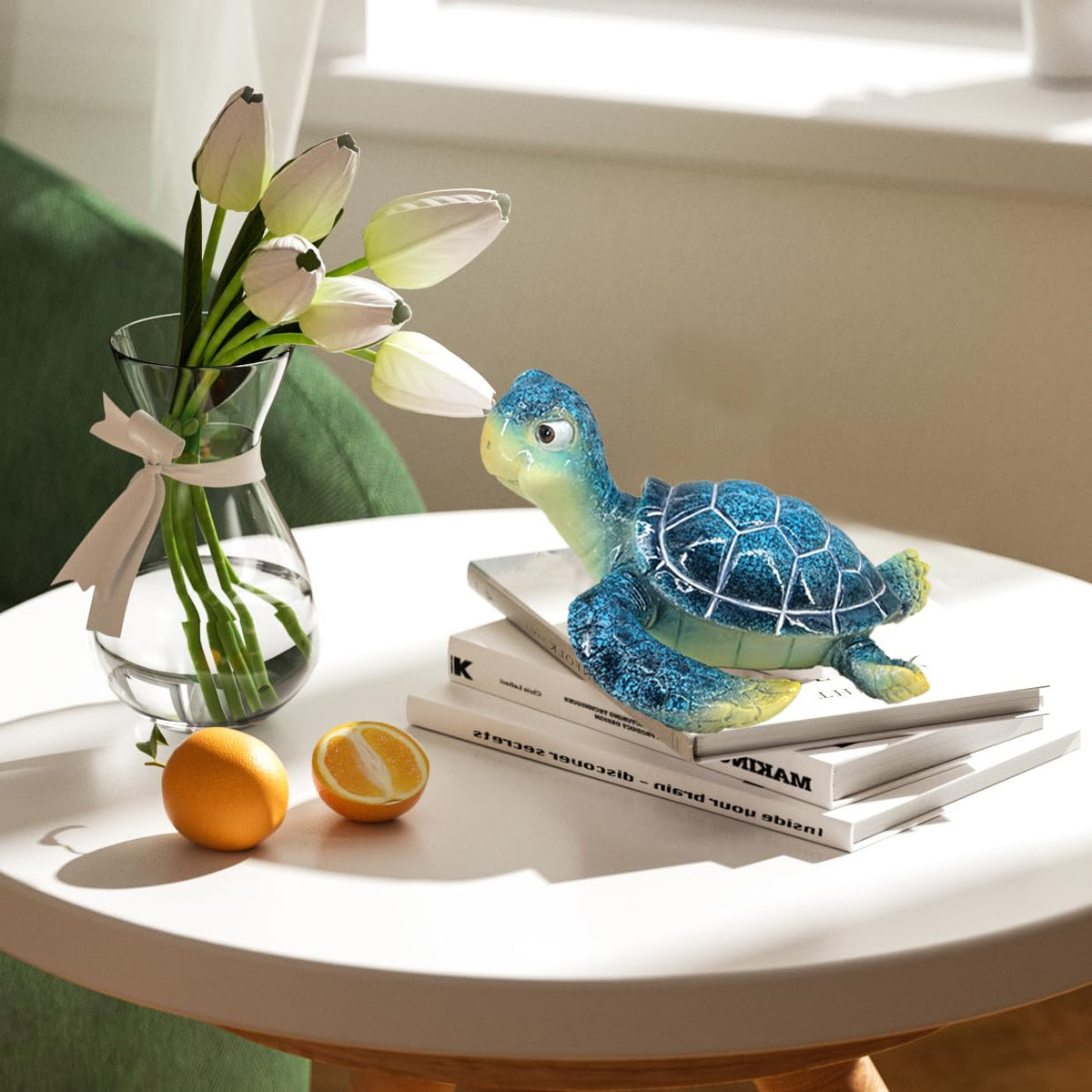 6 Inch Blue Sea Turtle Statue (Blue1)