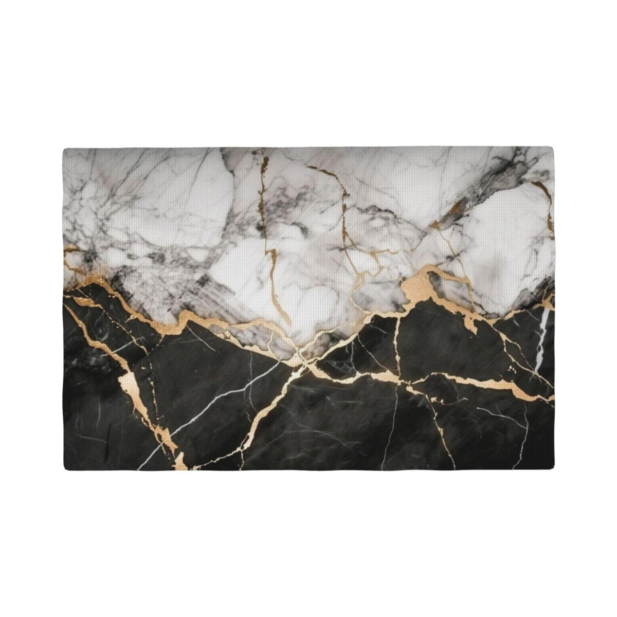 Black White Gold Marble Place Mat Set of 4 Pieces Heat (4PCS / Black White Gold Marble)
