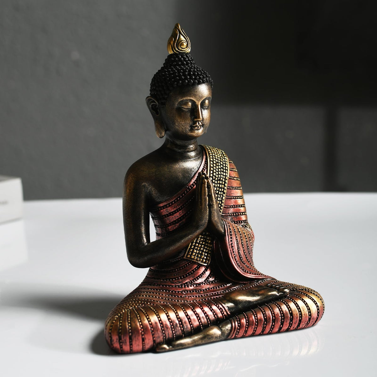 Buddha Statue for Meditation Decor (Antique Black and Gold)