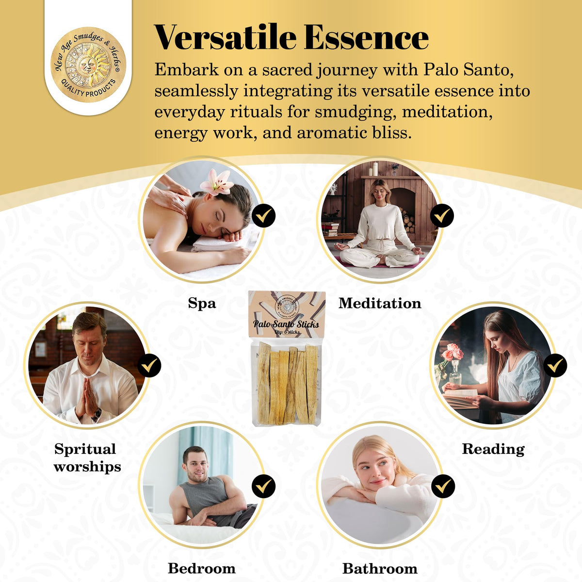 Sacred Palo Santo Wood Incense Sticks (6 sticks / Palo Santo Incense Sticks / 6 Pack)