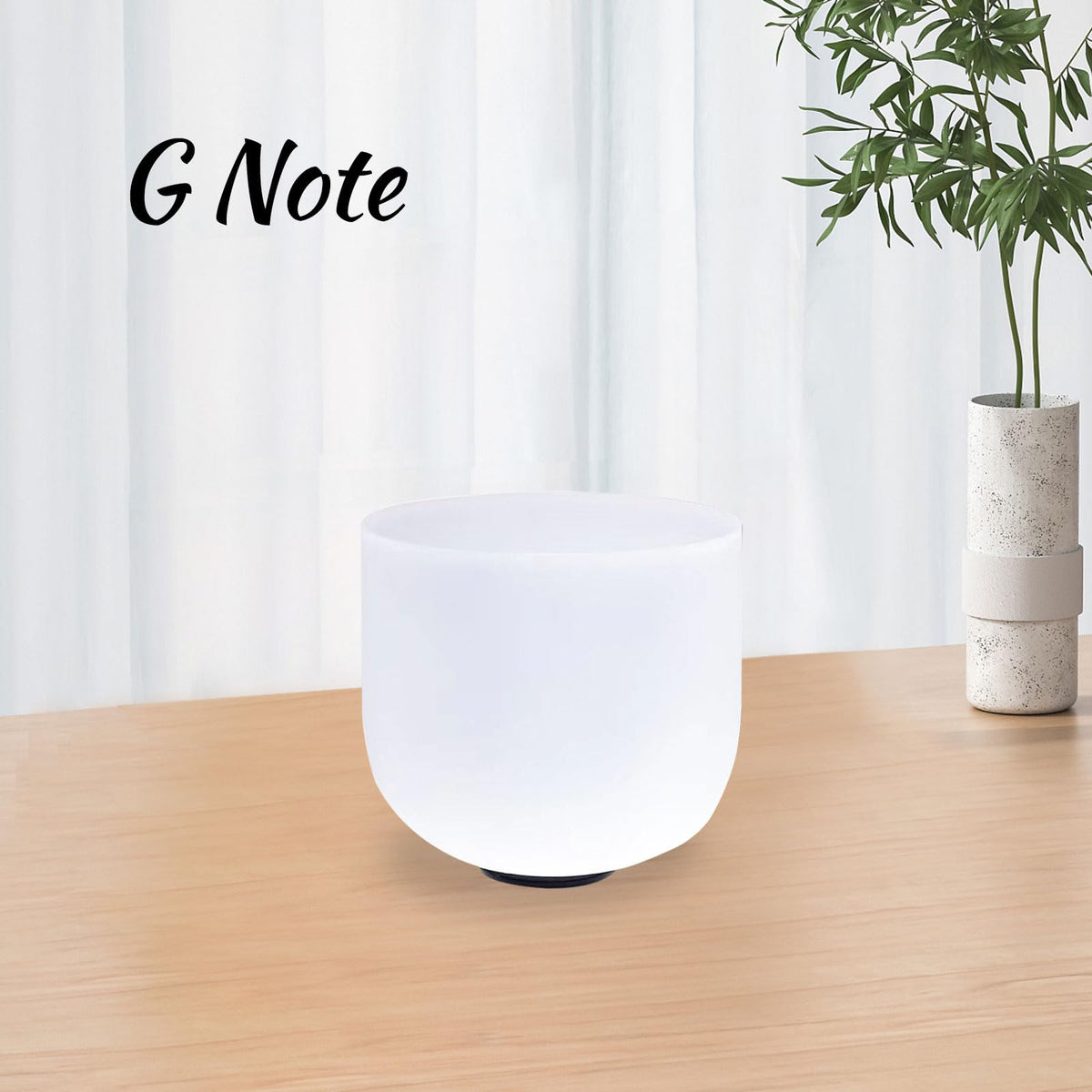 432hz 8 Inch G Note Throat Chakra Singing Bowl for Yoga Meditation Therapy (G 432HZ White / 8 Inch)