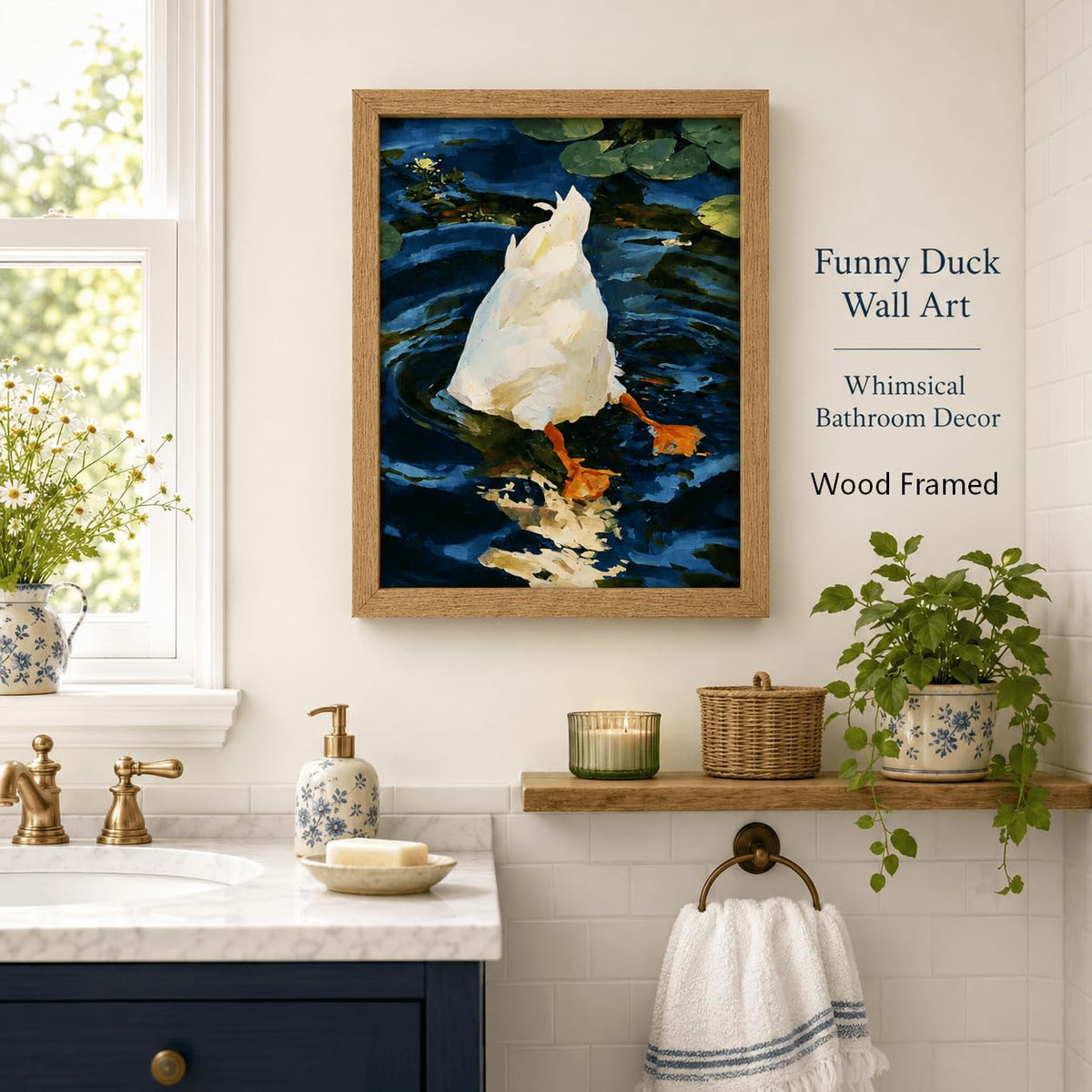 Funny Duck Butt Framed Wall Art (Duck / 10"L x 8"W)
