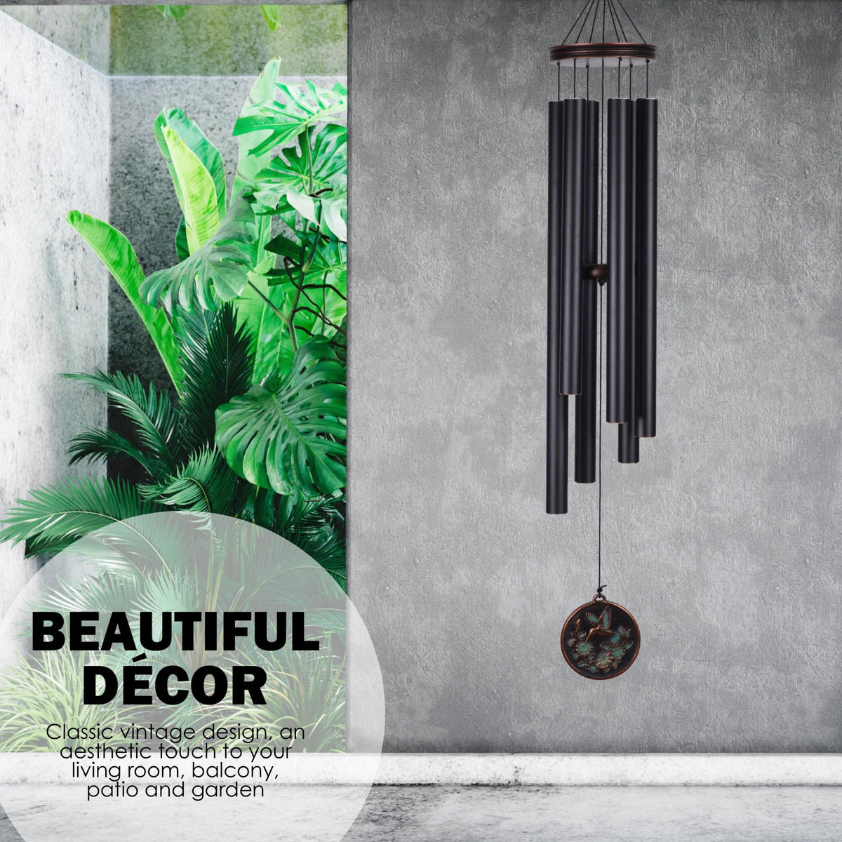 Large Wind Chimes for Outside Deep Tone (46" Hummingbird)
