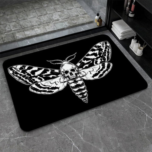 Bath Mat Bathroom Rug (-Death's-head Moth- / 1'8" x 2'8" (Rectangular))