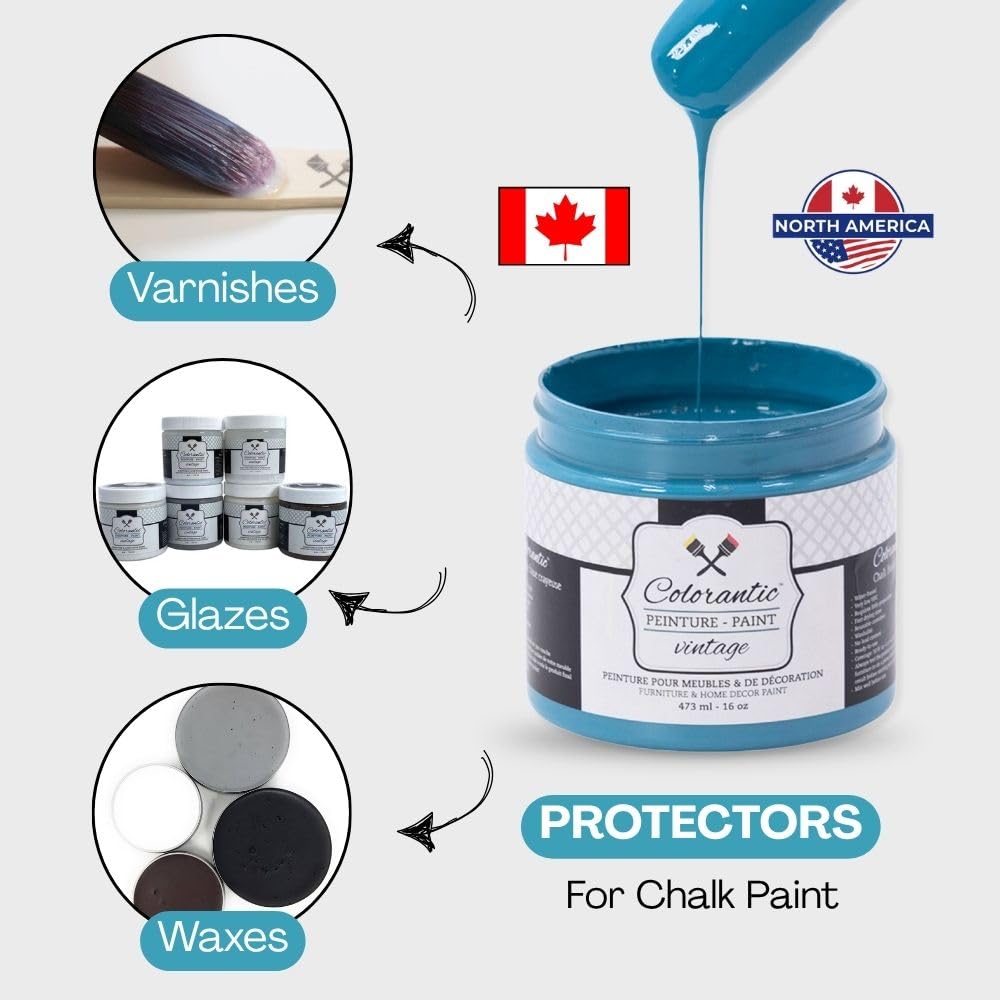 Vintage Furniture Chalk Based Paint for DIY Home Decor Craft Art (Mermaid / 16 Fl Oz (Pack of 1))