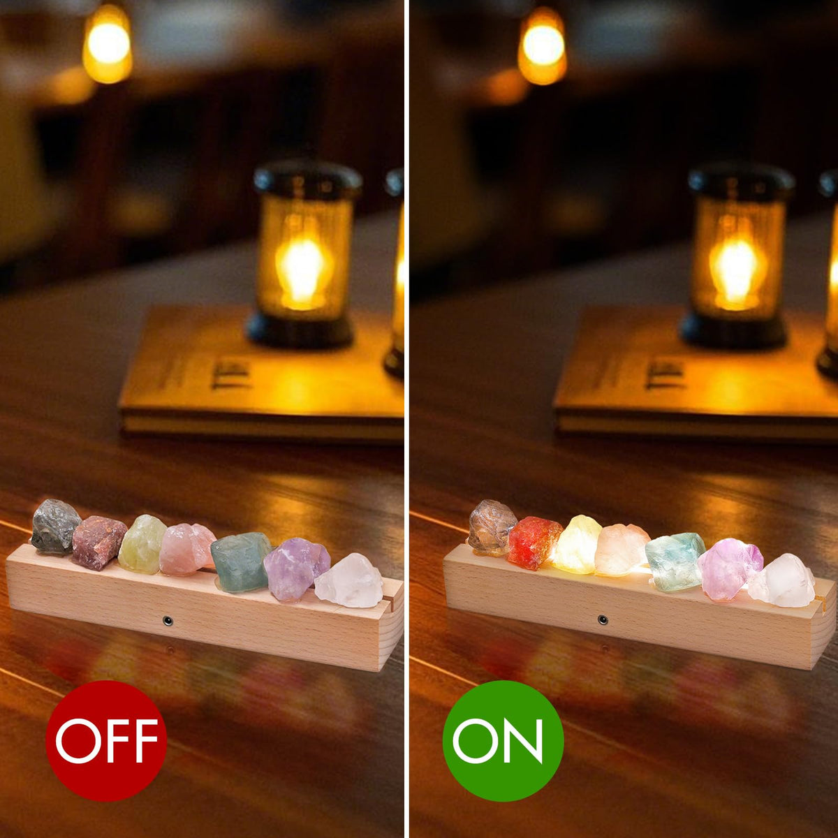 Healing Crystal Night Light (Rechargeable-7 chakral stones)