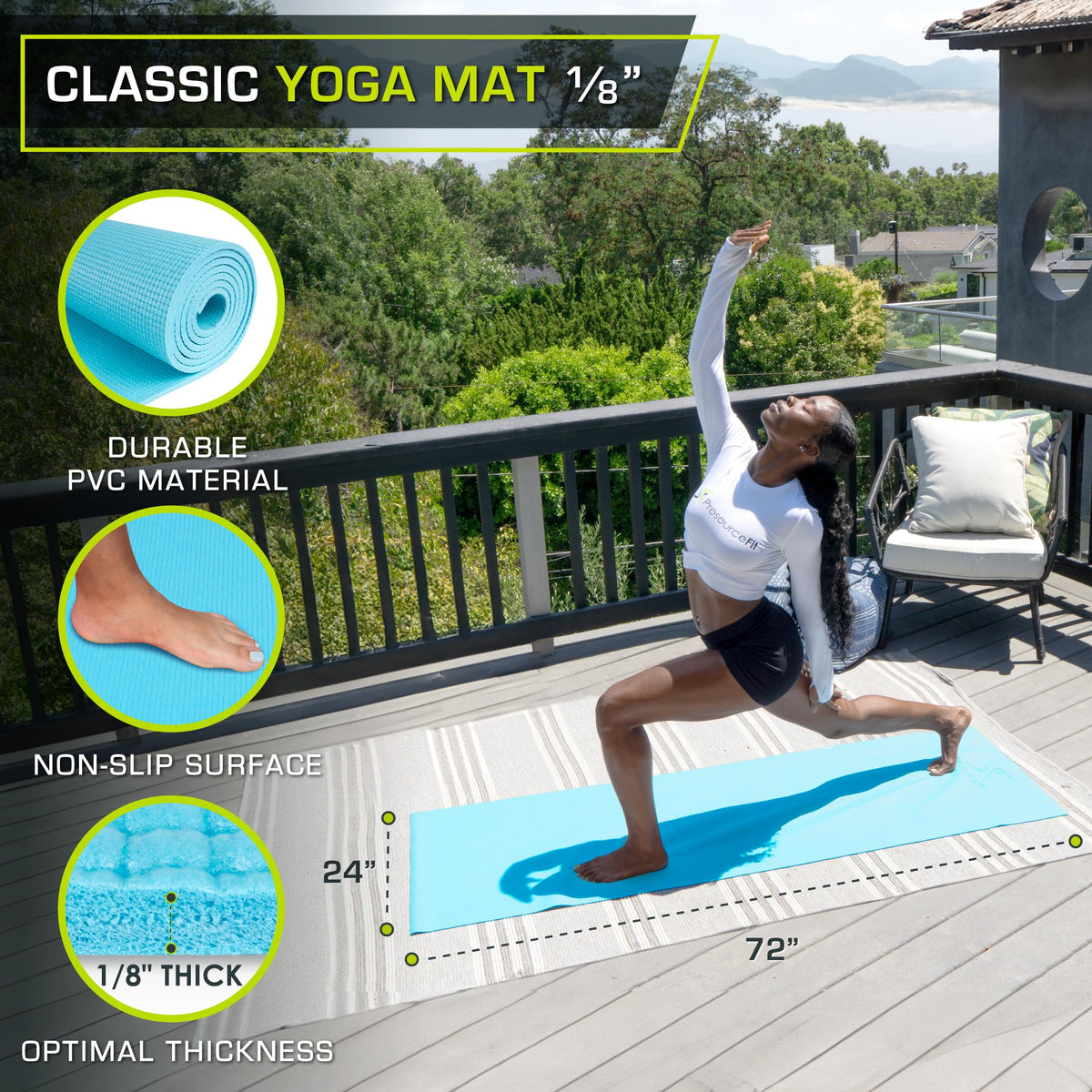 Fit Classic Yoga Mat Thick 1 (AQUA)