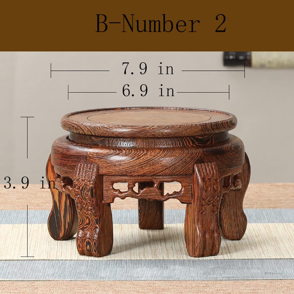 Polished Tiger Foot Rosewood Zen Plant Display Base (B2-6.9'' inside diameter)