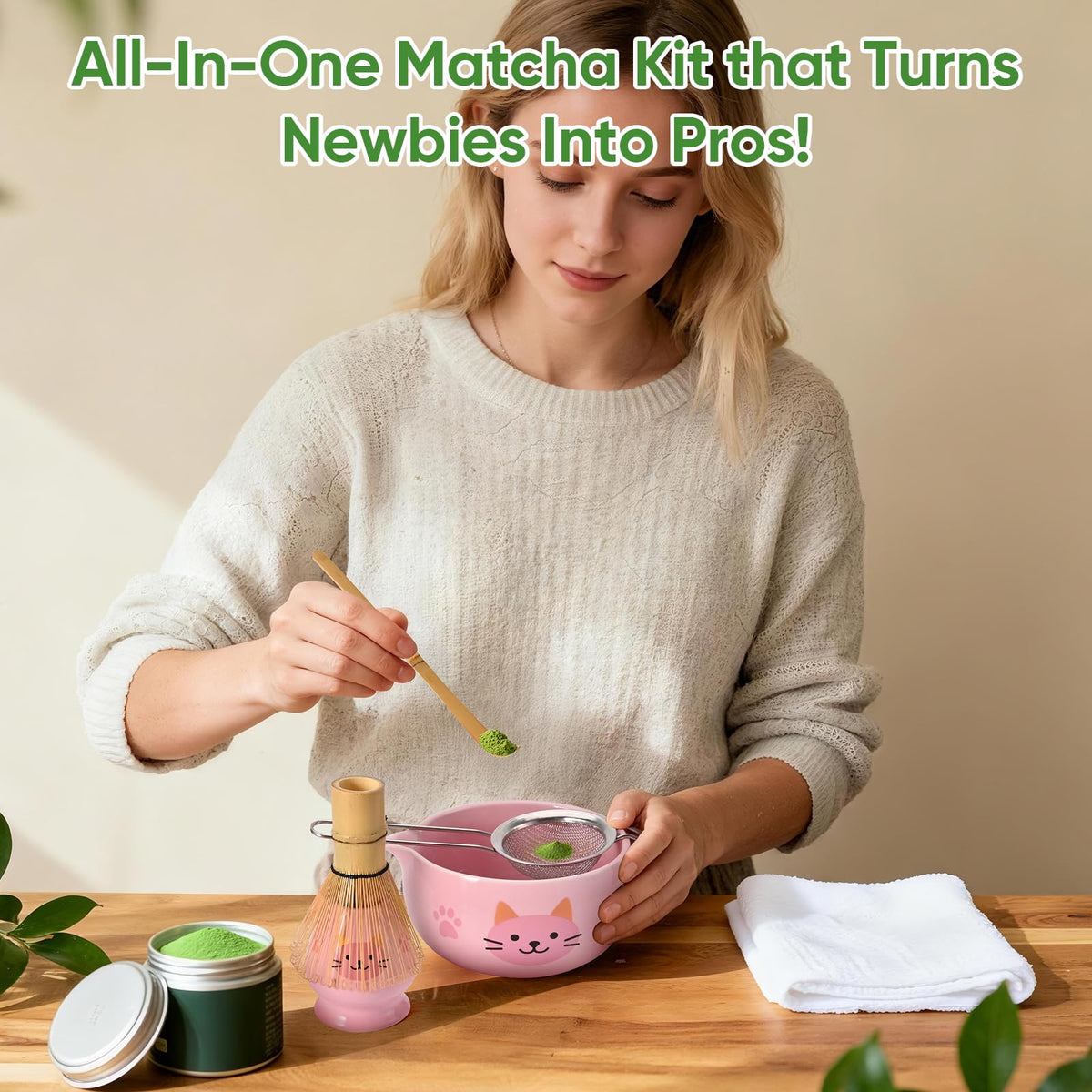 Matcha Whisk Set (5Pcs/Set / Pink)