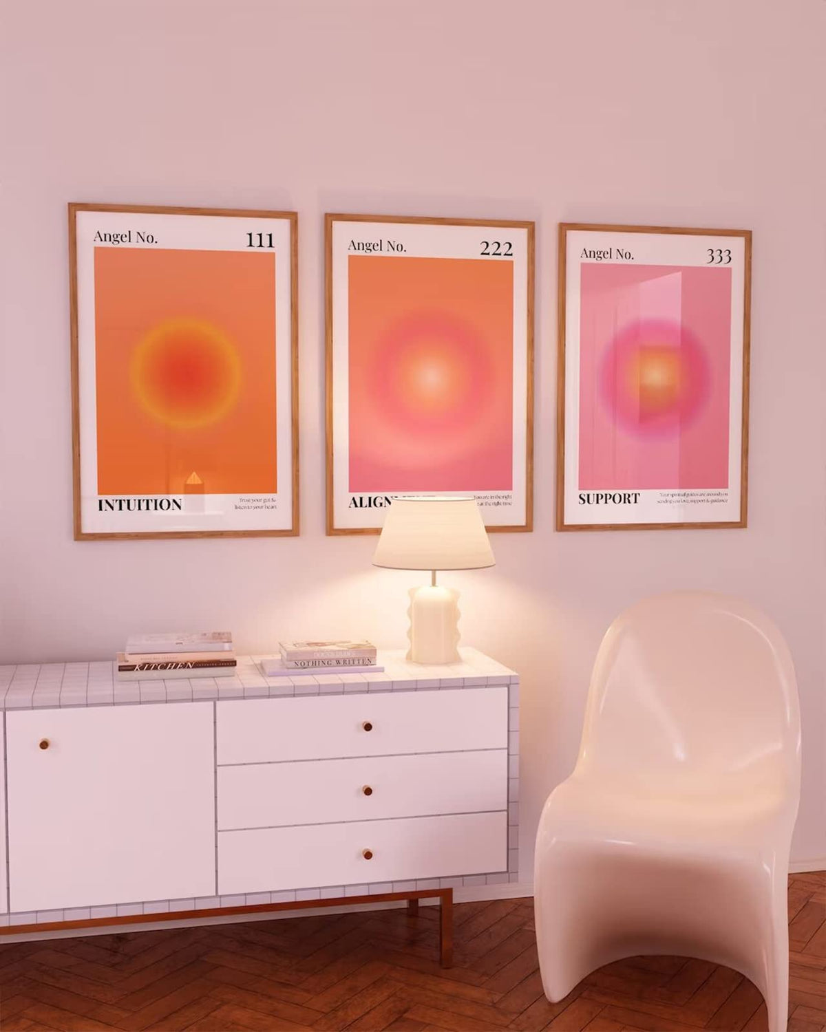 Colorful Angel Number Aura Poster Set of 3 Spiritual Posters Canvas Grainy Gradient Prints Trendy Preppy Wall Art Aesthetic Room Decor Affirmation Inspirational Quotes Wall Art 16x24 Inch Unframed (Unframed / Colorful 123 Art - A / 24"L x 16"W)