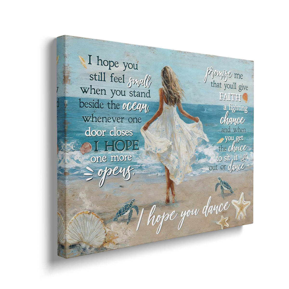 Inspirational Seaside Canvas Wall Art Coastal Modern ArtWork 16" x 20" (Inspirational Seaside / 20"L x 16"W)