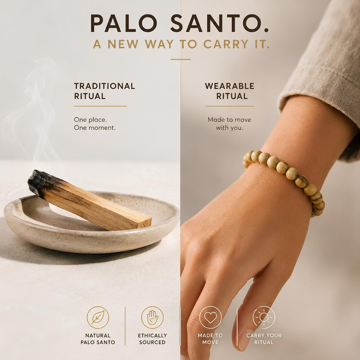 Palo Santo Bracelet Handmade in Peru (Medium)