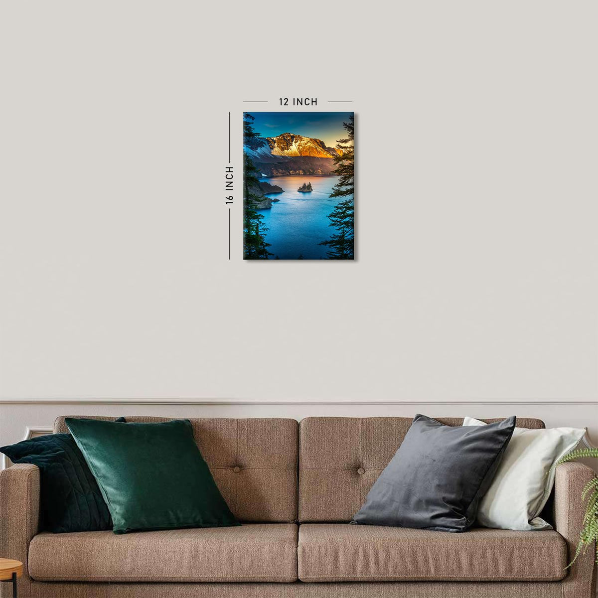 Nature Mountain Wall Art Crater Lake National Park Posters Nature Oregon Forest Lake Landscape Wall Art Sunset Mountains Scenery Canvas Prints for Living Room Bedroom Office Home Decoration 12x16" (16"L x 12"W / Crater Lake)