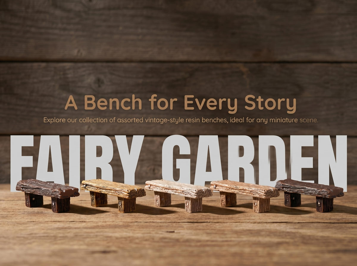 Miniature Resin Bench Fairy Garden Accessories (Assorted Color)
