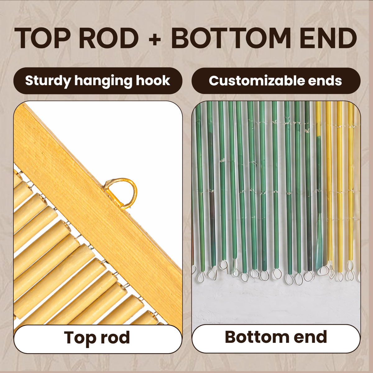 Summer Vibe Beaded Bamboo Curtain for Doorway 35.4" x 78.7" (Summer Vibe)