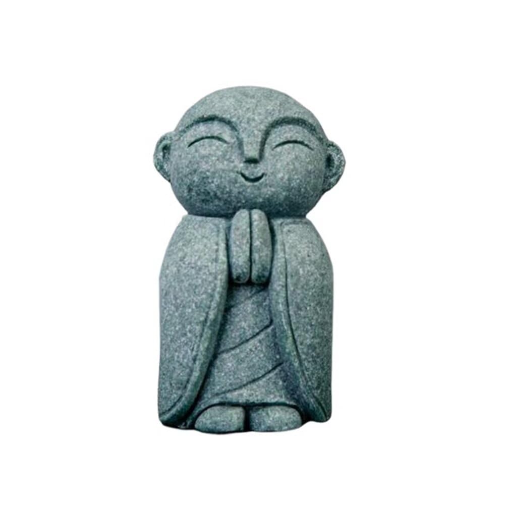 Mini Monk Buddha Statue Sandstone Statues Zen Monk Praying Statue Sculptures for Wealth Good Luck Feng Shui Decor Home Fish Tank Aquarium Garden (Style 13)