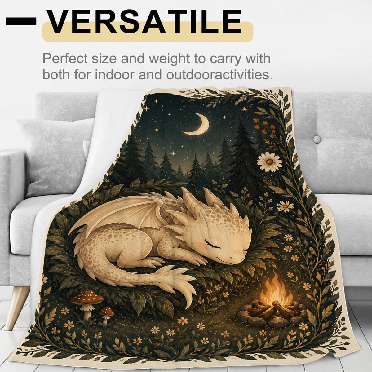 Sleeping Dragon Flannel Blanket (Sleeping Dragon / 40x50 inch)
