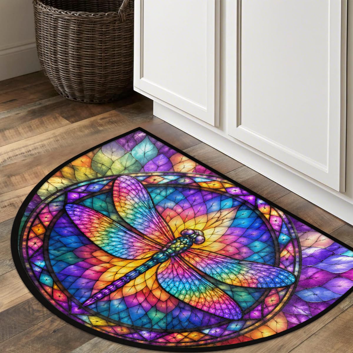 Dragonflies Half Round Door Mat Outdoor Welcome Entrance Doormat A7 (B-17 Dragonflies)