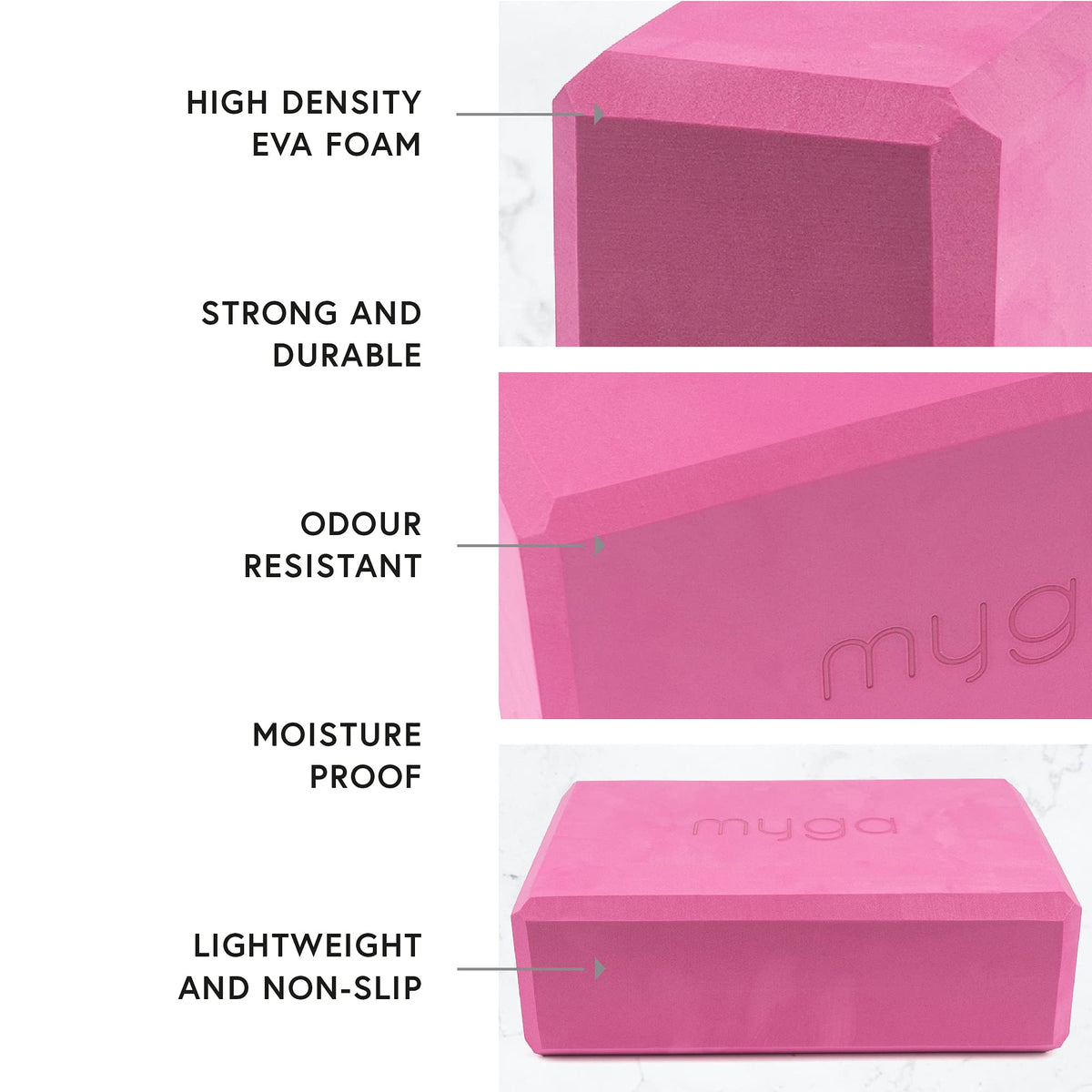 Yoga Block Lightweight EVA Foam Yoga Brick (Plum / One Size)