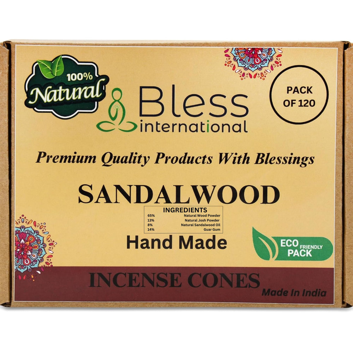 Sandalwood 100% (Sandalwood / Pack Of 120 Cones)