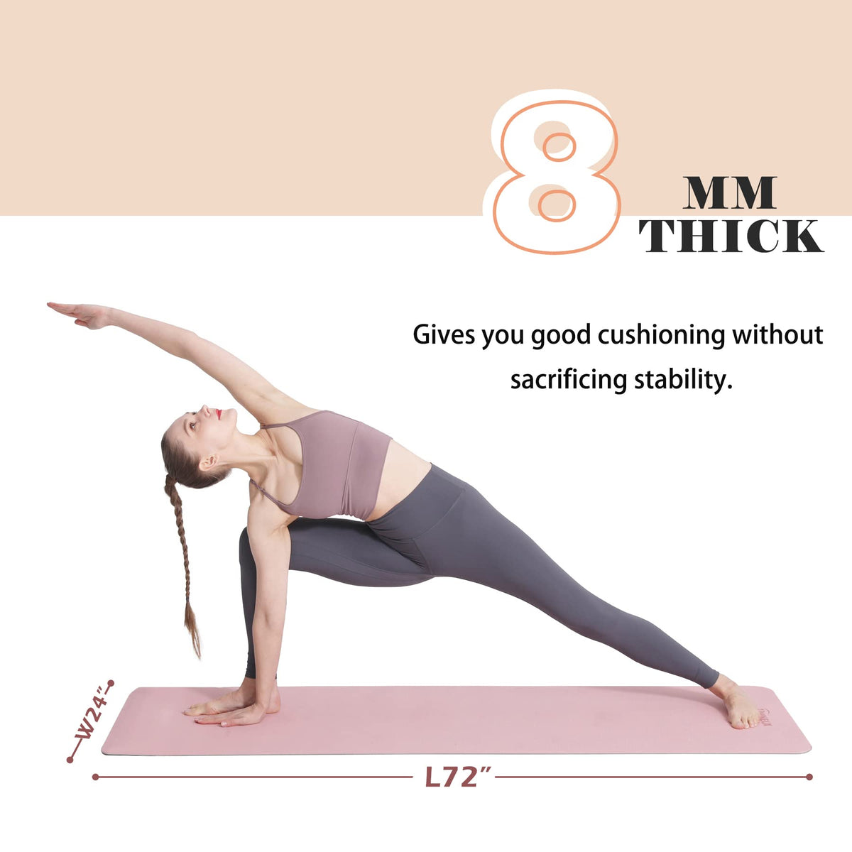 Yoga Mat Extra Thick 1 (72"x24"x1/3" / Parfait Pink)