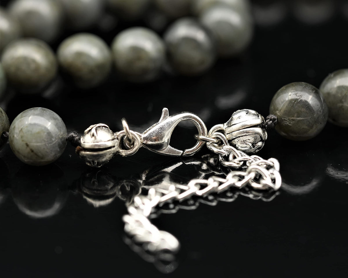 Natural Labradorite Beaded Choker Necklace (Labradorite / 16 Inches)