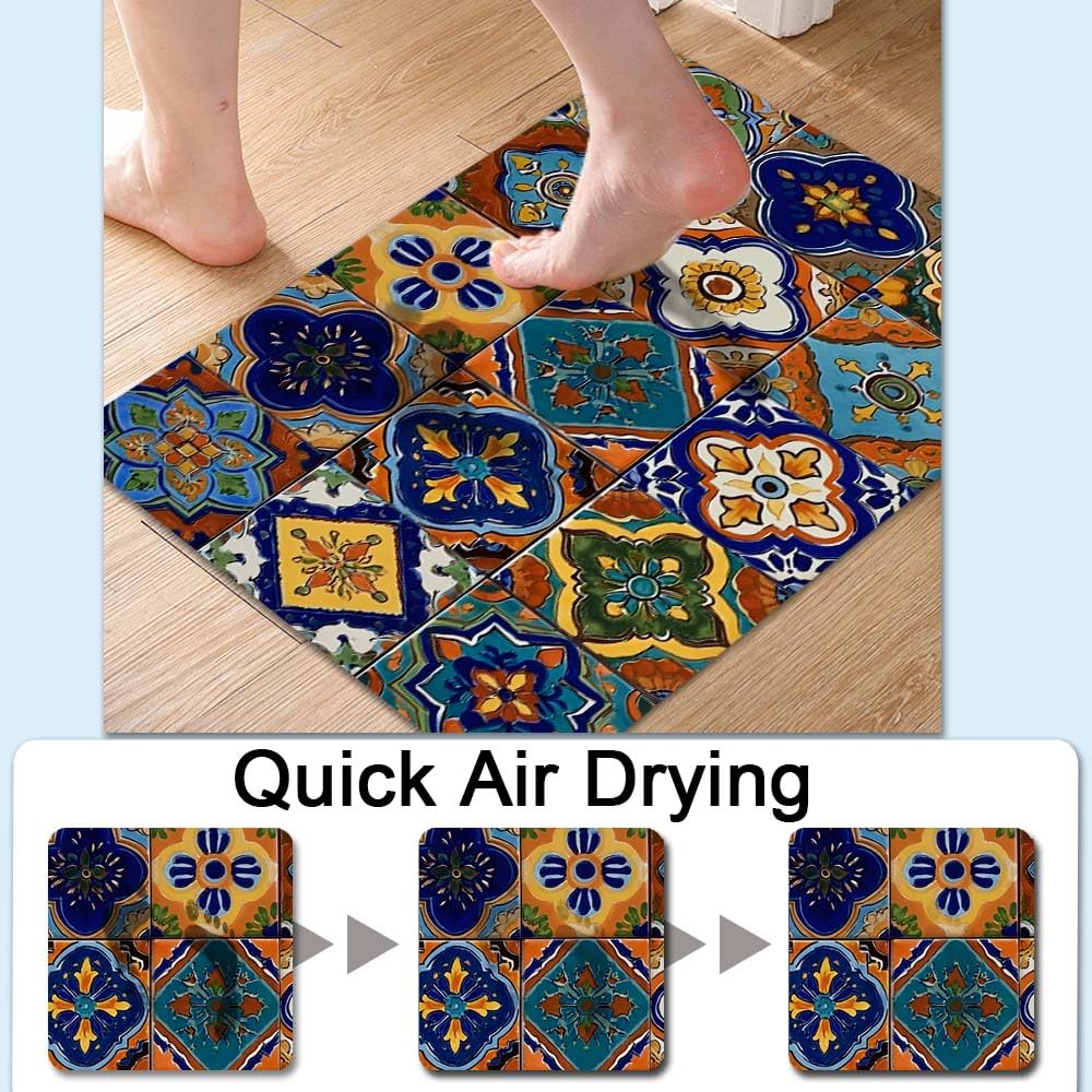 Bath Mat Bathroom Rug (Square Ceramic Tiles / 20 x 31 inches)
