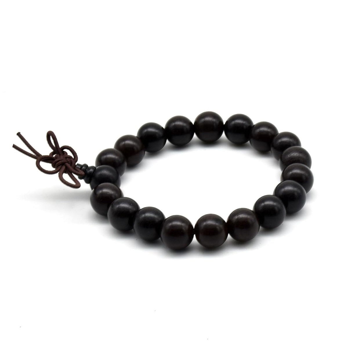 Unisex Natural Ebony Wood Buddhist Prayer Bead Necklace Bracelet Tibetan Prayer Mala Beaded Black (10mm 19beads)