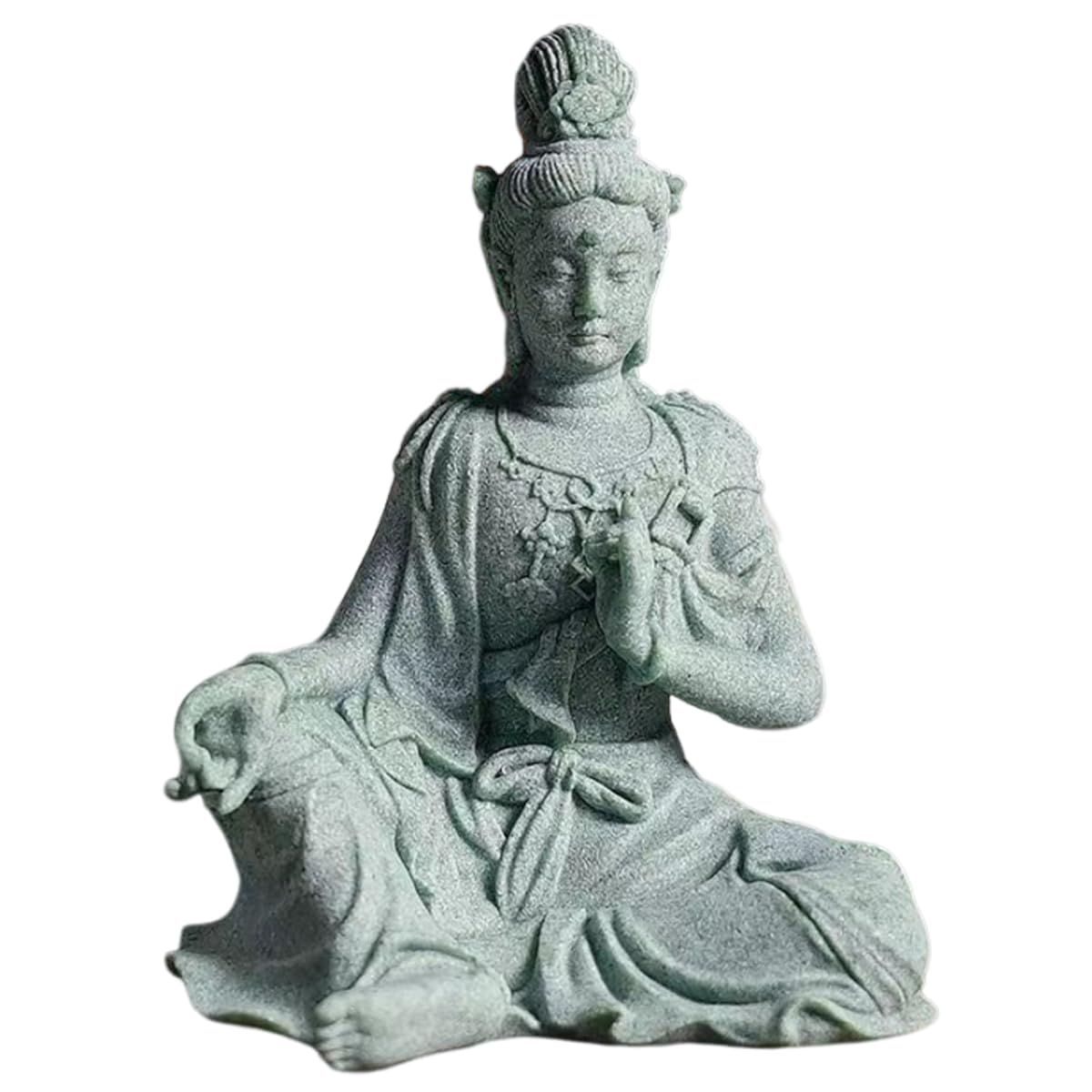 Fish Tank Decorations Buddha Statue Aquarium Stone Buddha Figurine Asian Zen Garden Guanyin Statues Underwater Landscaping Ornament (B)