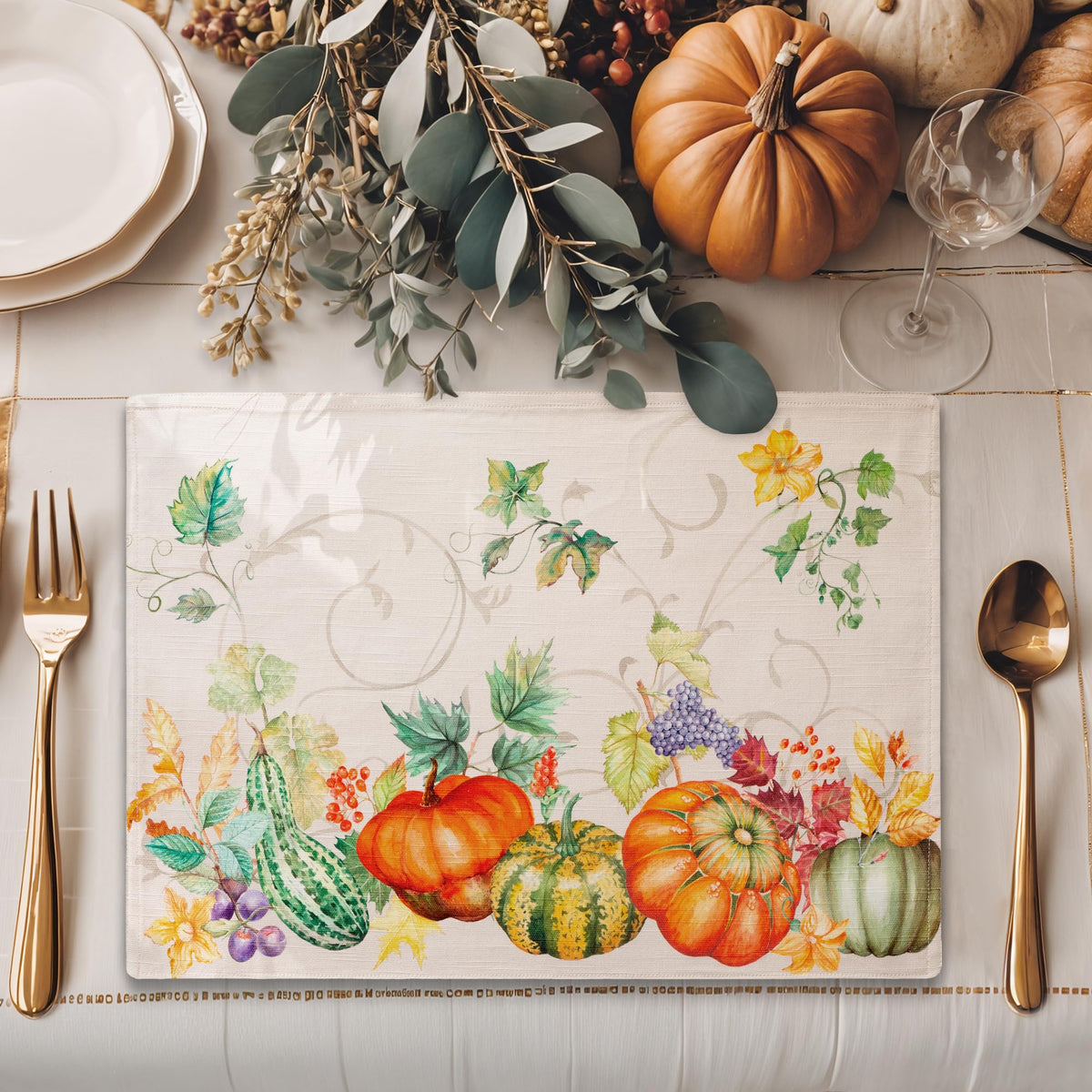Placemats Set of 4 Reusable 100% Cotton (117 - Lumina / 13" X 19" (Pack of 4))
