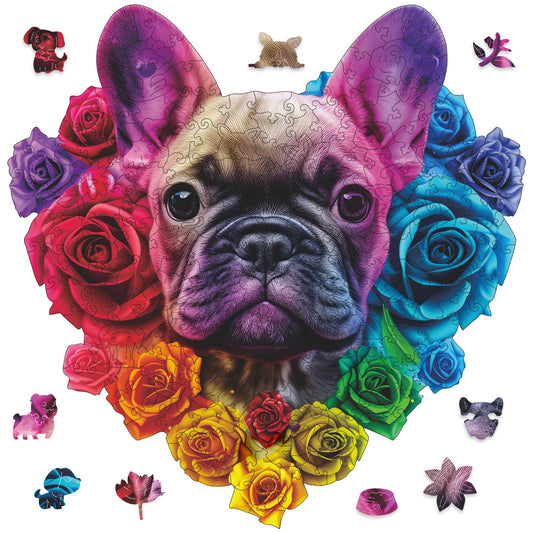 Wooden Puzzles for Adults (Love Bulldog / 500 pieces)