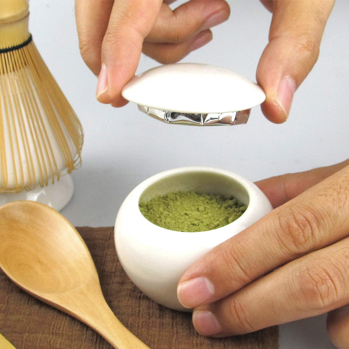 10 Piece Japanese Matcha Tea Set (White)