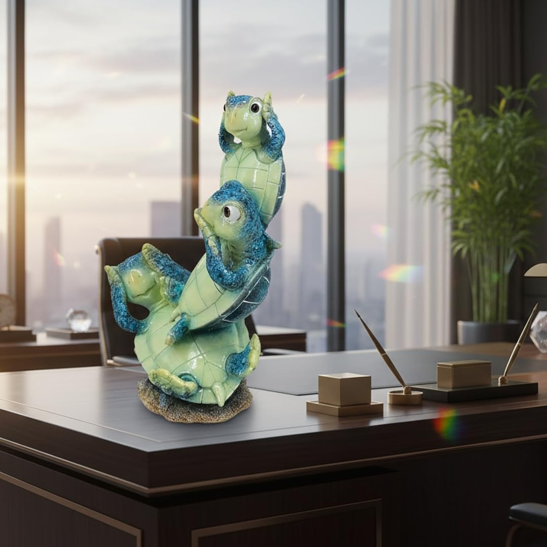 9 Inch Sea Turtle Statue (Blue3)
