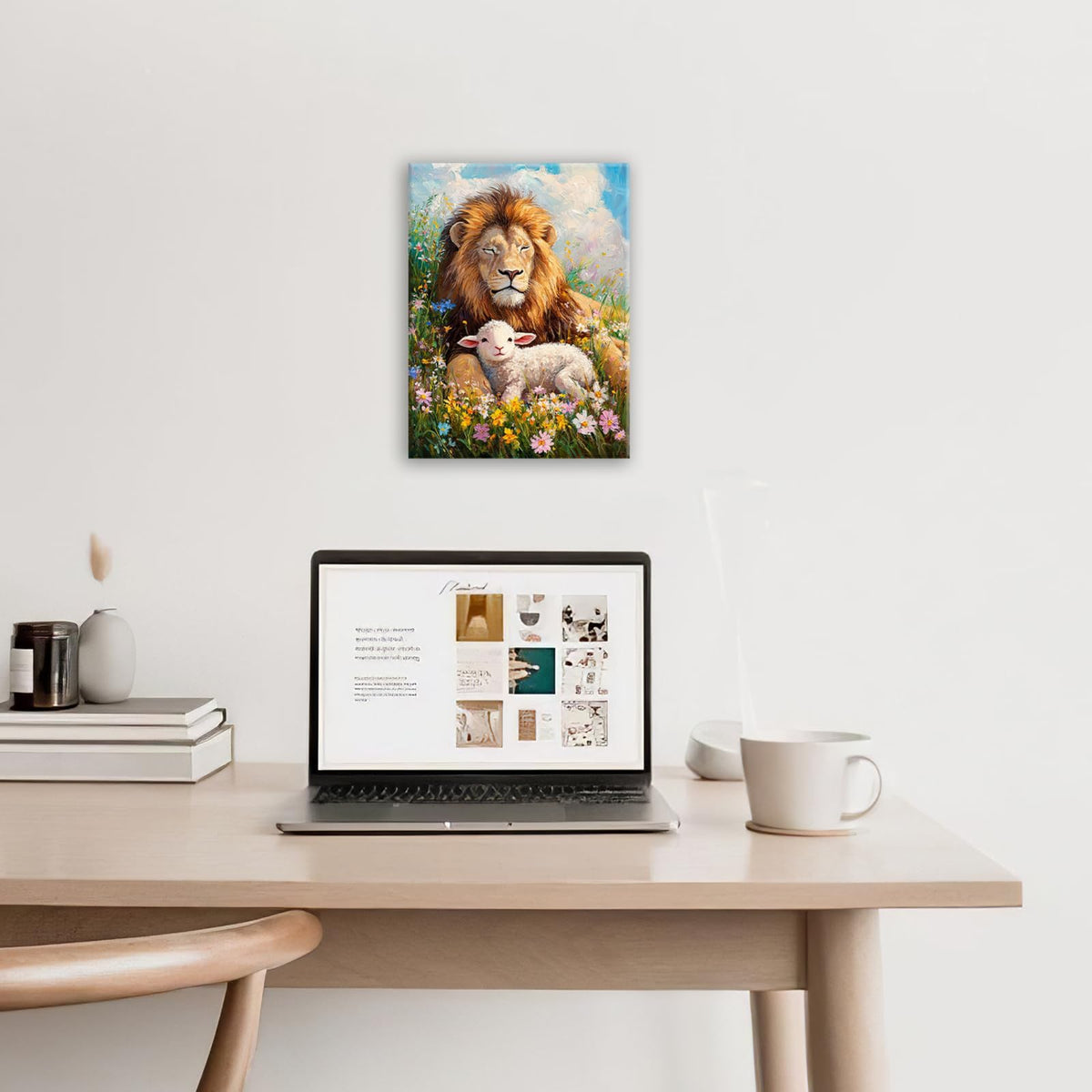 Lion And Lamb Wall Art (Lion Lamb / 20L" x 24W")