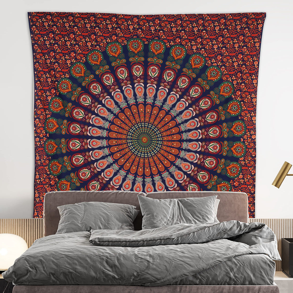 Cotton Golden (Golden Red Green / 104"L x 88"W)