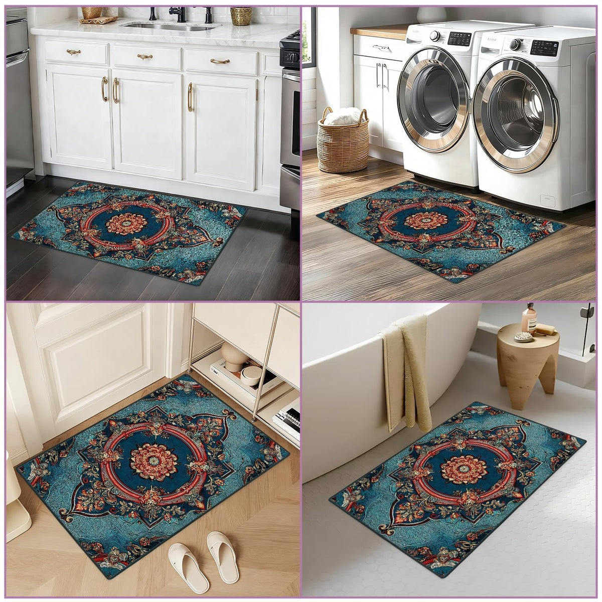 2x3 Entry Rug Washable Vintage Boho Floral Area Rug (02 / 2' x 3' (Rectangular))