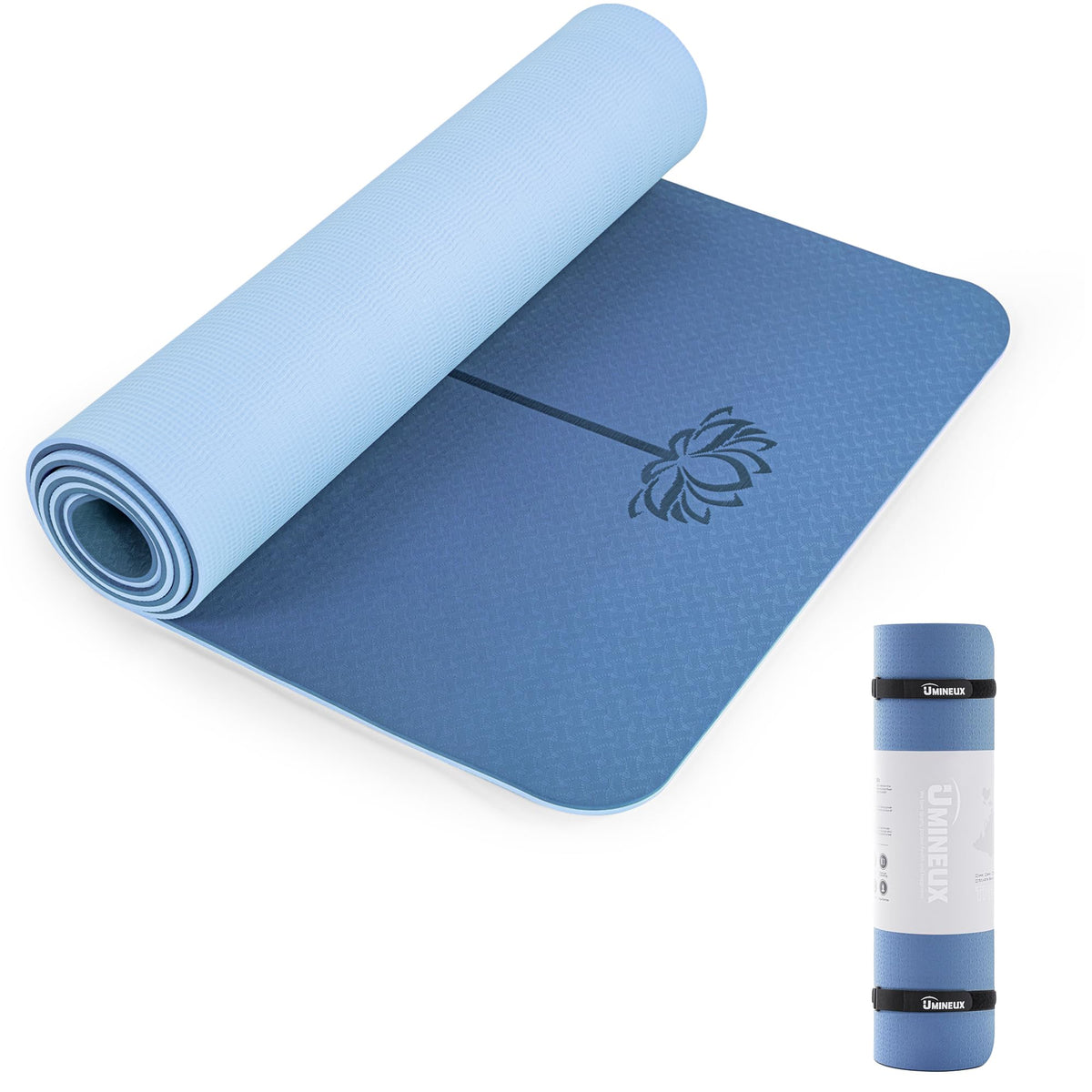 Yoga Mat Extra Thick 1 (72"x24"x1/3" / True Navy & Light Blue)