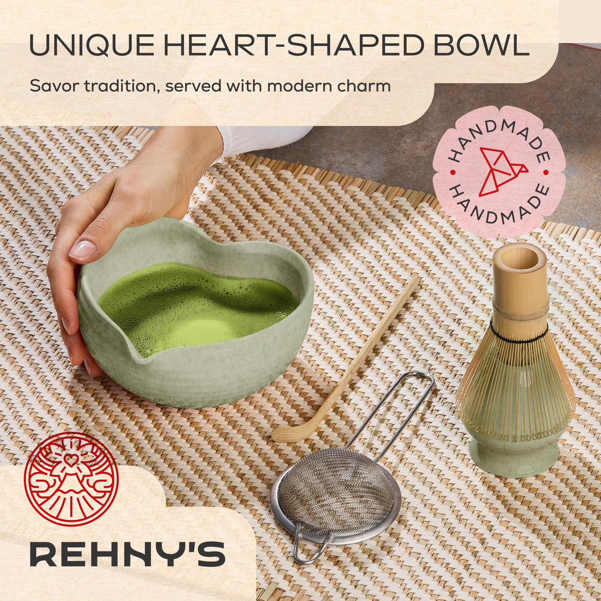 Rehny’s Matcha Whisk Set (Moltted Green)
