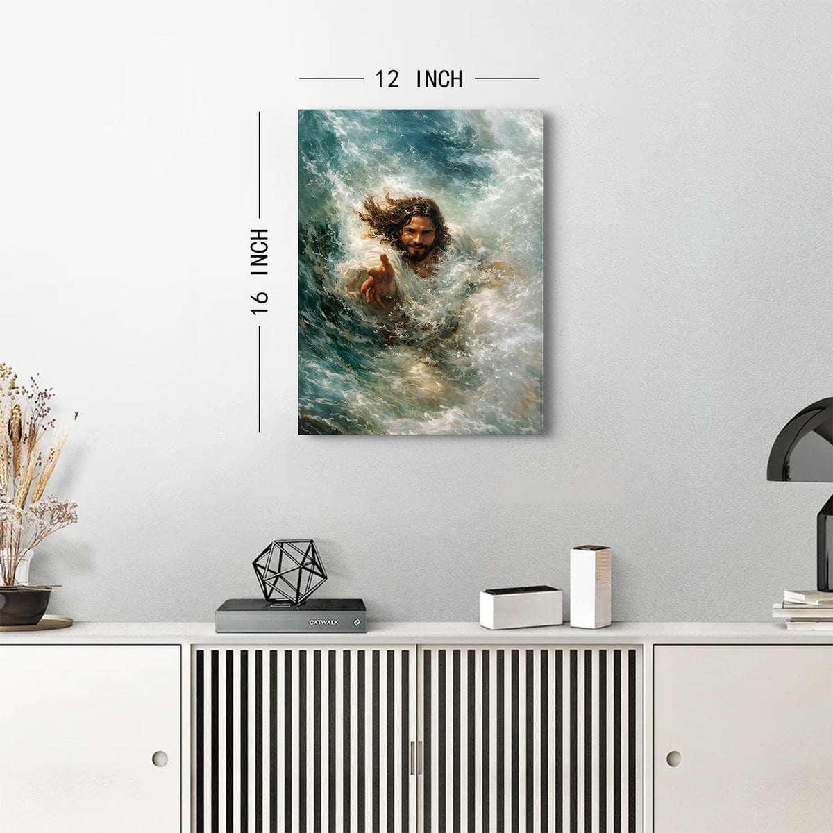 Christian Wall Art Jesus Wall Decor The Hand of God Picture for Bedroom Living Room Decorations (12"L x 16"W / Jesus Hands)