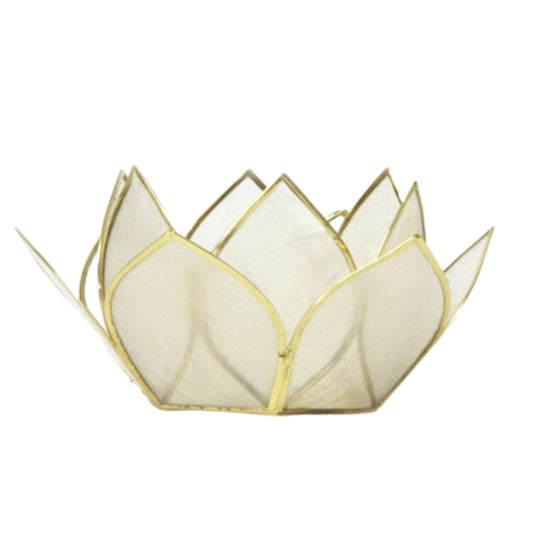 Mini Gemstone Lotus Tealight Holder (Pearl / Mini)