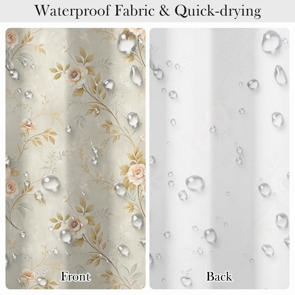 Vintage Floral Shower Curtain 71x74 Inch (Floral-d)