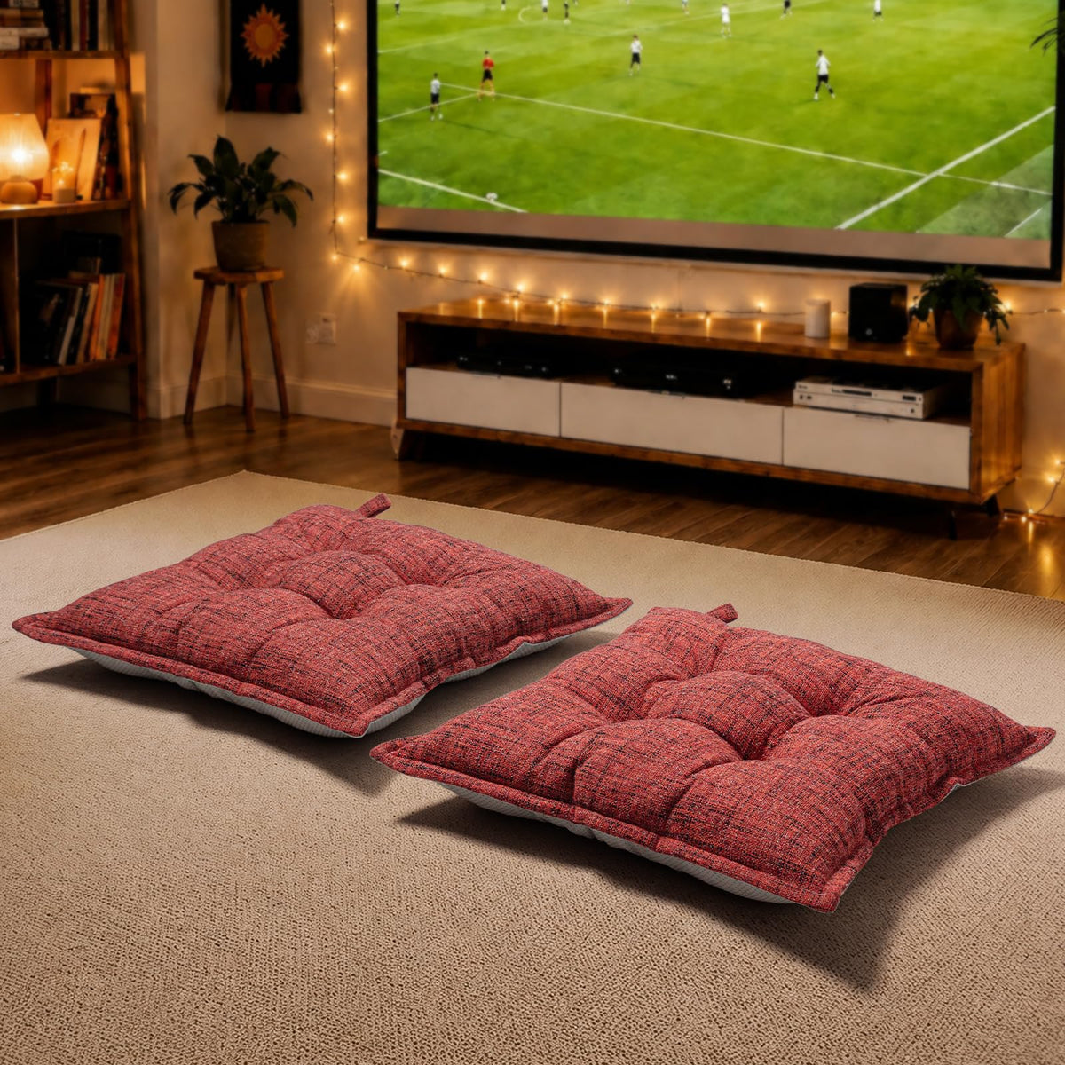 SINSOSSO Large Floor Pillows 22" (Red)