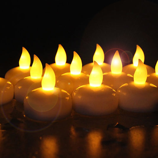 12Pcs Waterproof Flameless Floating Tealights (Yellow (12 Pcs))