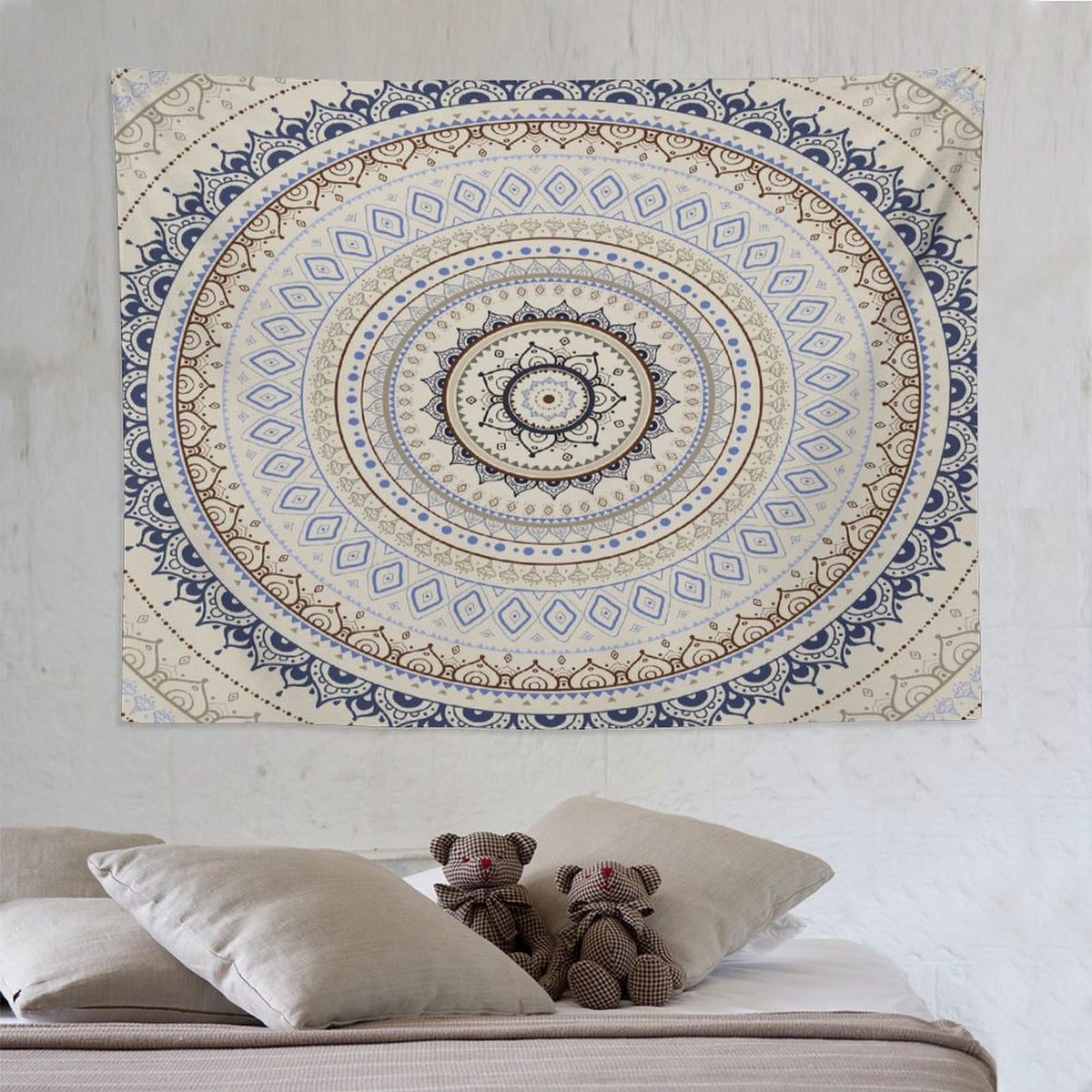 Mandala Tapestry Wall Hanging Retro Eastern Backdrop Swirled Cosmic Lotus Yoga Boho Artwork Tapestries Home Decor for Living Room Bedroom Farmhouse Apartment Dorm 60"x80" (60"L x 80"W / Mandala-44)