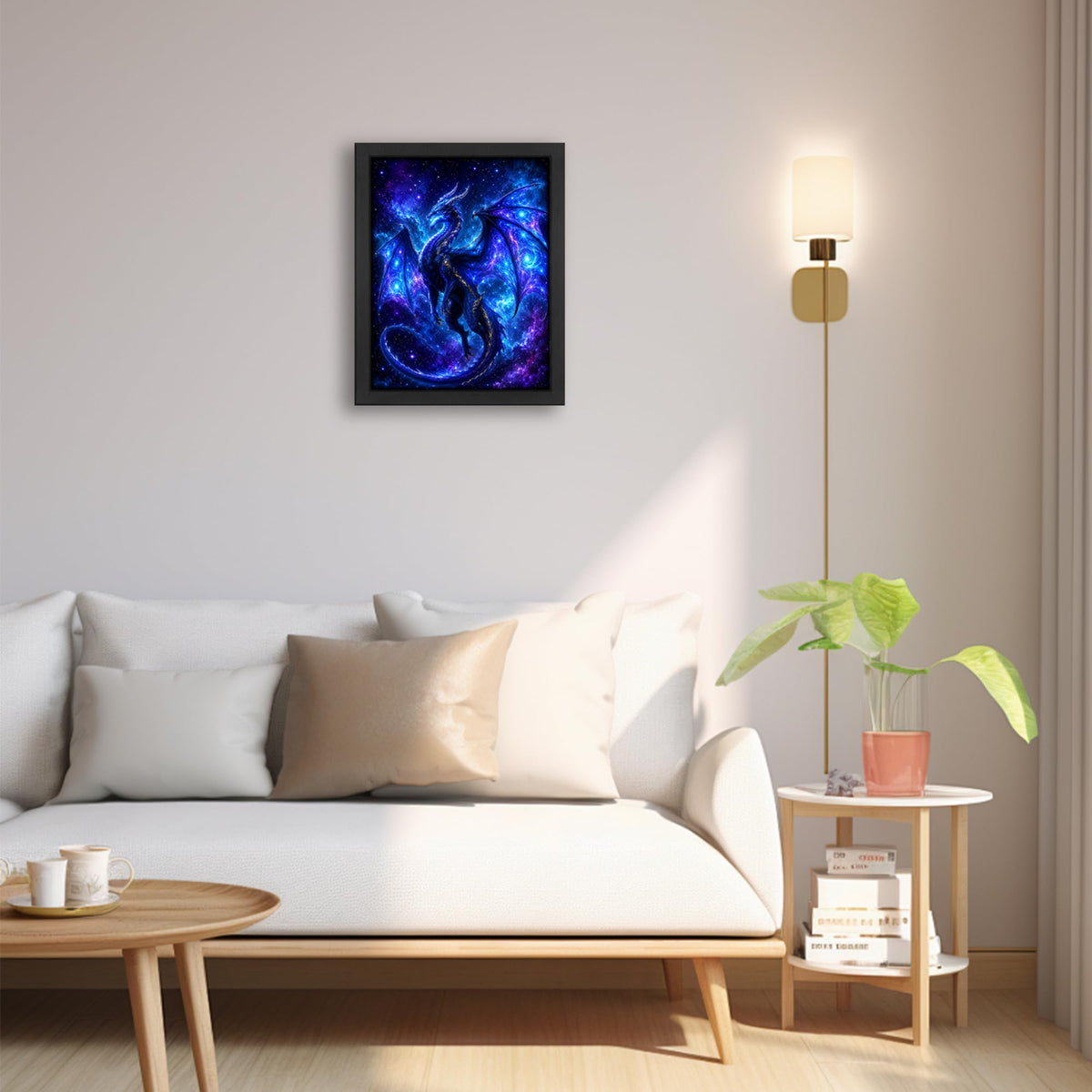 Galaxy Dragon Decor Wall Art (Wall Art Framed 52 / 20"L x 16"W)